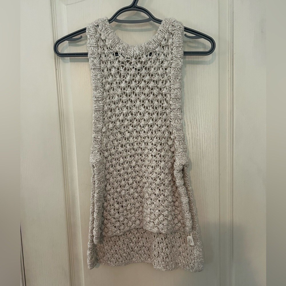 Knitz For Love & Lemons Beige Knit Sleeveless Top